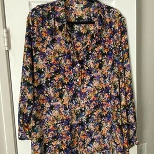 SPENSE colorful long sleeve blouse; size XL